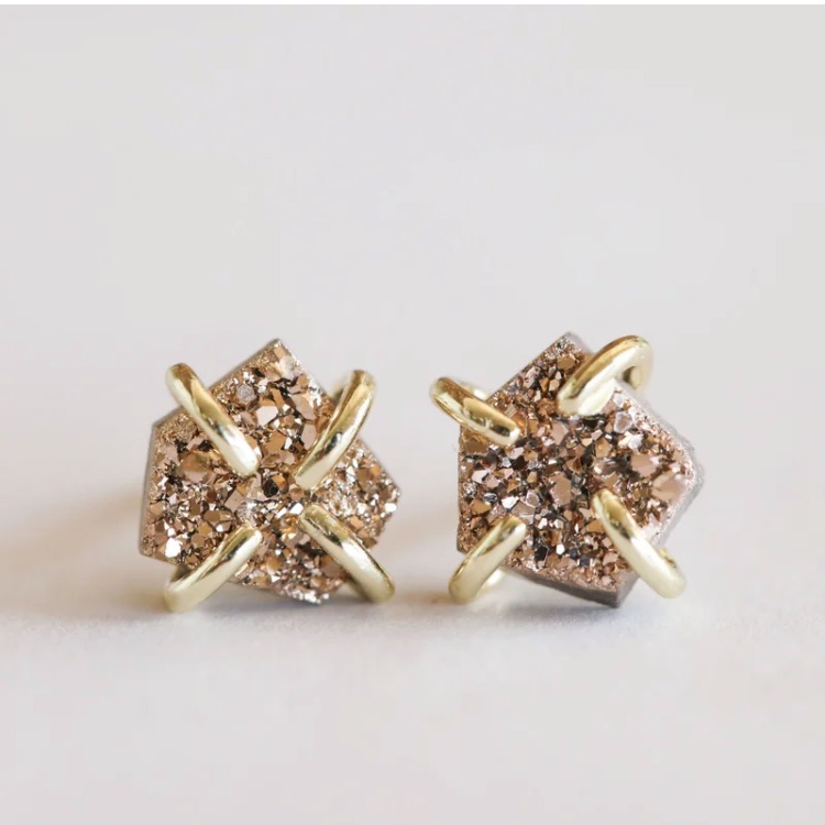 Gray Stud Earrings